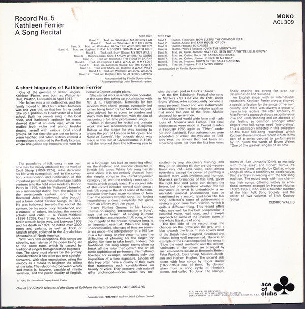 Master Release: A Song Recital Record  by Kathleen Ferrier