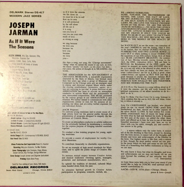 Master Release: As If It Were The Seasons by Joseph Jarman