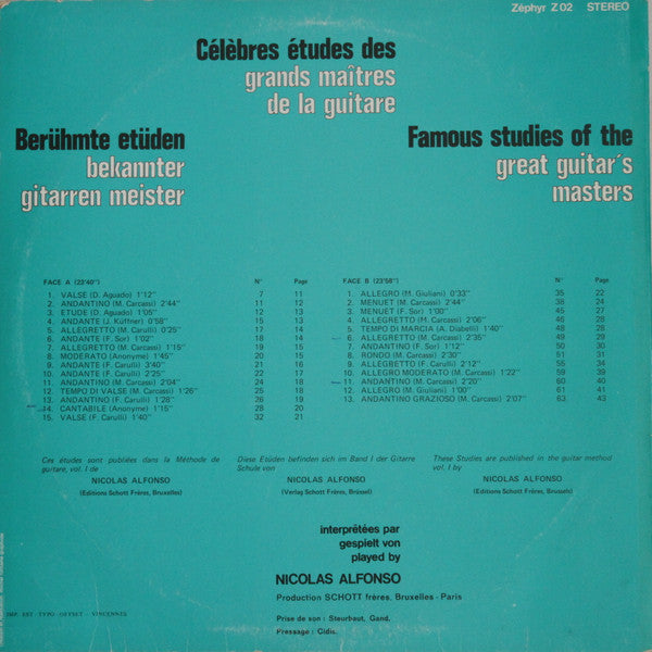 Célèbres Etudes Des Grands Maîtres De La Guitare