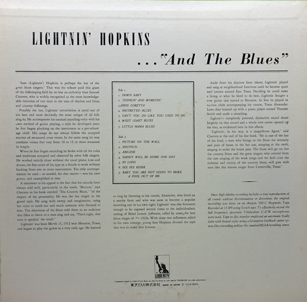 Master Release: And The Blues by Lightnin' Hopkins