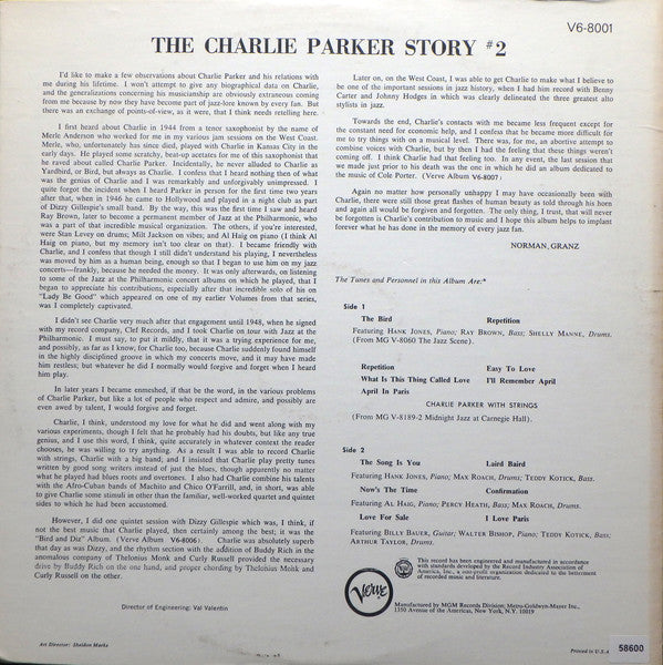 Release: The Charlie Parker Story #2-Vinyl-US-None-V6-8001, V6/8001-22397689