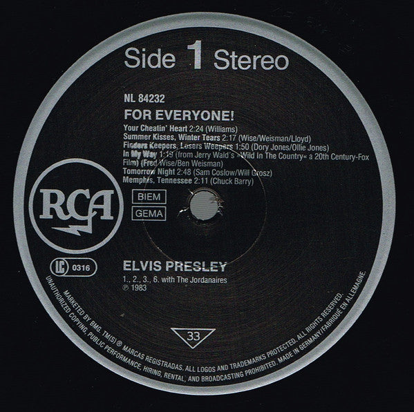 Release: Elvis For Everyone!-Vinyl-UK & Europe-None-NL 84232-3746314