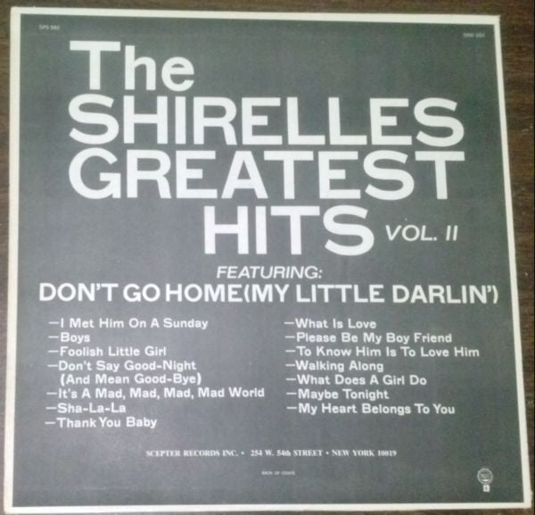 Release: The Shirelles' Greatest Hits Vol II.-Vinyl-US-1967-SPS 560, SRM 560-7722548