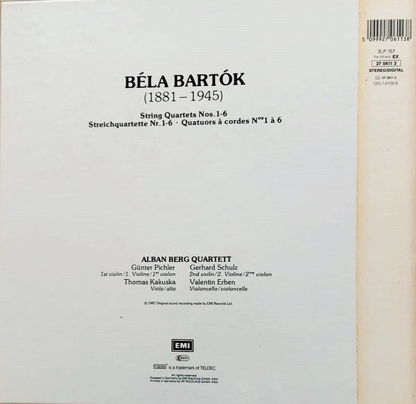 Master Release: String Quartets Nos. 1-6 by Béla Bartók