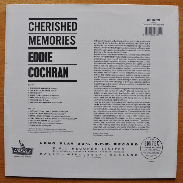 Release: Cherished Memories-Vinyl-UK-1983-LBR 1827011-5262642