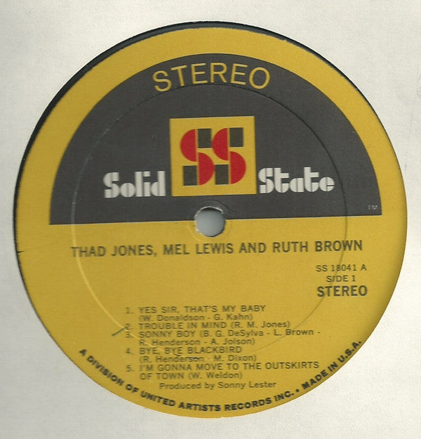 Release: The Big Band Sound Of Thad Jones • Mel Lewis Featuring Miss Ruth Brown-Vinyl-US-1968-SS-18041-9970855