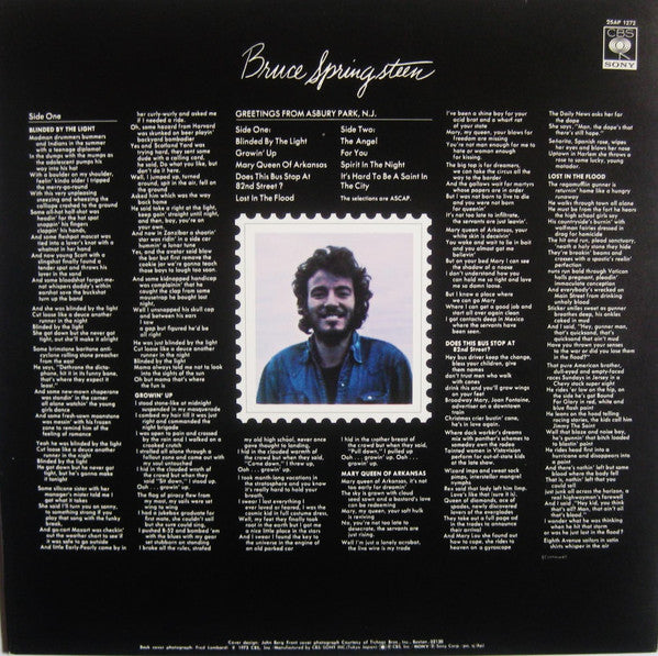 Release: Greetings From Asbury Park, N.J.-Vinyl-Japan-1978-25AP 1272-4558442