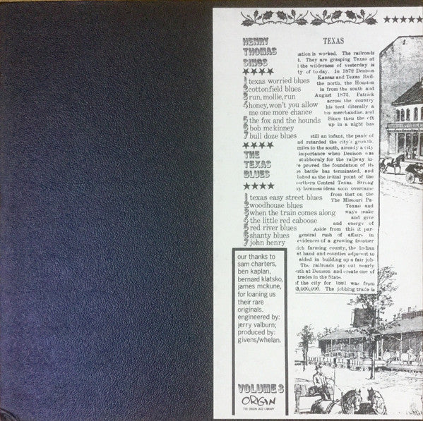 Master Release: Sings The Texas Blues 1927-28 by Henry Thomas