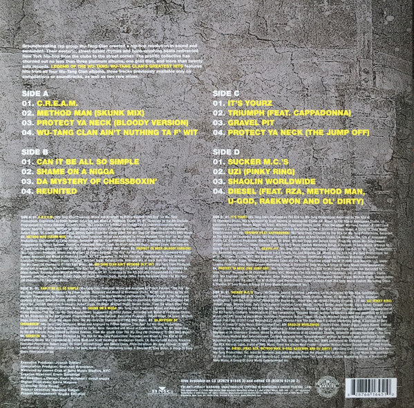 Release: Legend Of The Wu-Tang: Wu-Tang Clan's Greatest Hits-Vinyl-US-2004-82876 61645 1-1289786
