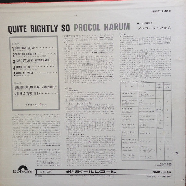 Release: Shine On Brightly-Vinyl-Japan-1968-SMP-1429-8259268