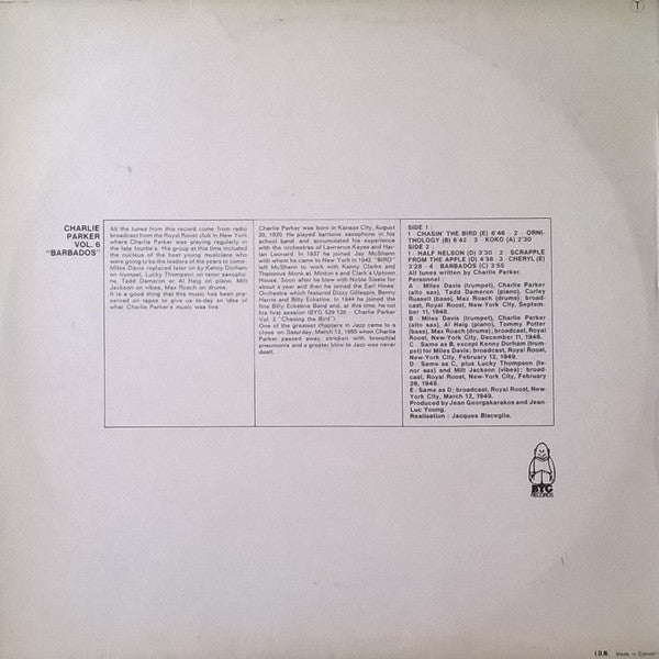 Release: The Complete Charlie Parker Vol 6 -Vinyl-France-None-BYG 529 134, 529.134-3541182