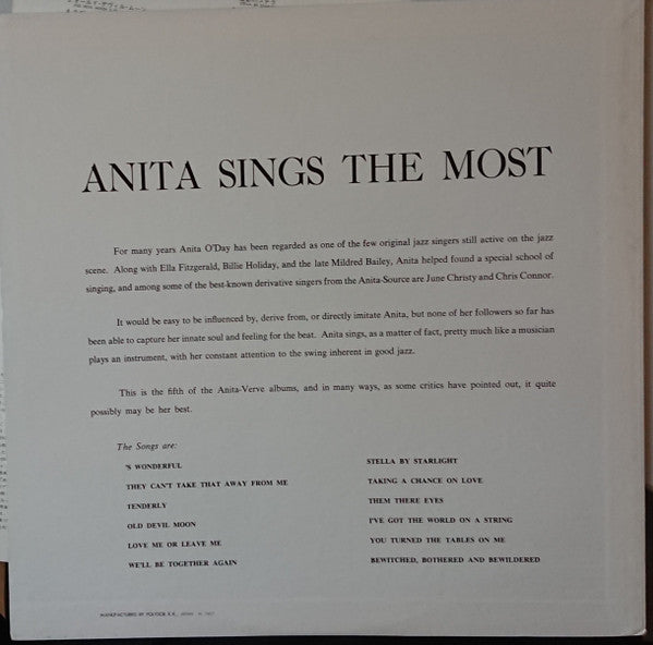 Release: Anita Sings The Most-Vinyl-Japan-1974-MV 2501-5628285
