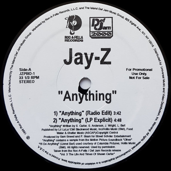 Master Release: Anything by Jay-Z
