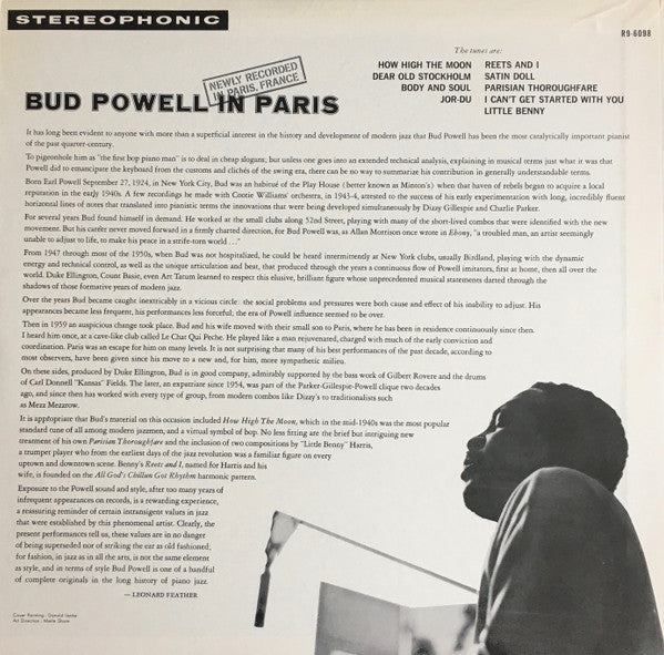 Release: Bud Powell In Paris-Vinyl-Japan-1976-P-7512R-7332868