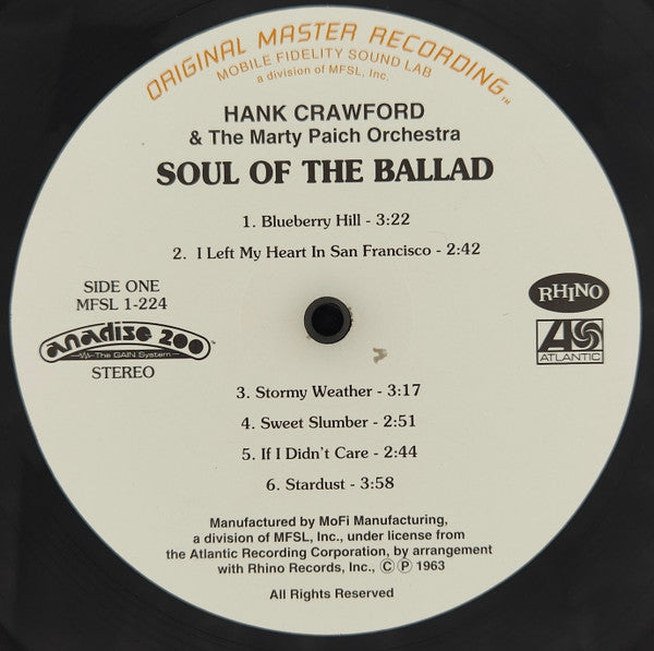 Release: Soul Of The Ballad-Vinyl-US-1995-MFSL 1-224, MFSL 1-224, MFSL 1-224-5002442