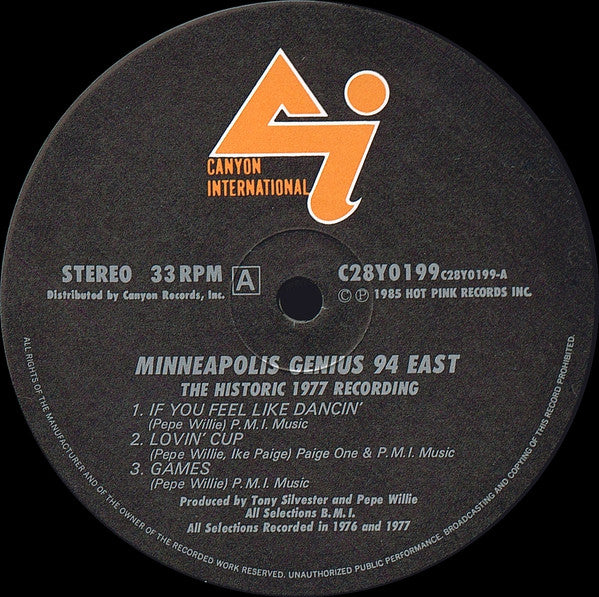 Release: Minneapolis Genius (The Historic 1977 Recordings)-Vinyl-Japan-1985-C28Y0199-6328198