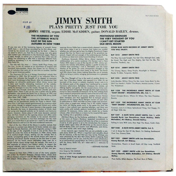 Master Release: Plays Pretty Just For You by Jimmy Smith