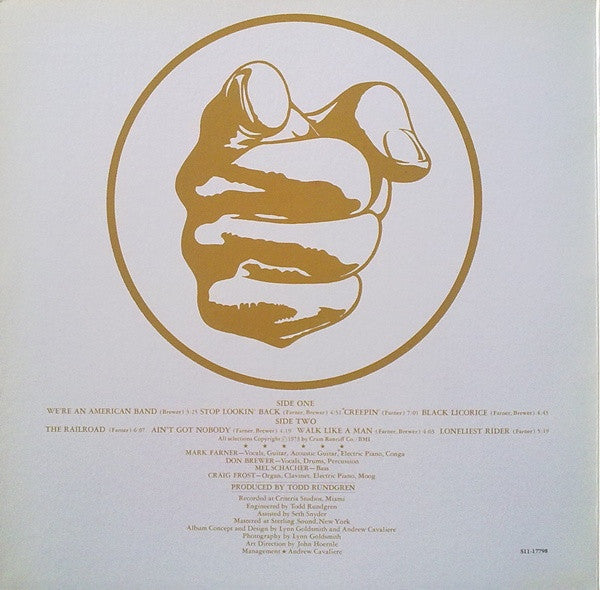 Release: We're An American Band-Vinyl-USA & Canada-1994-S11-17798, SMAS-11207-3508239
