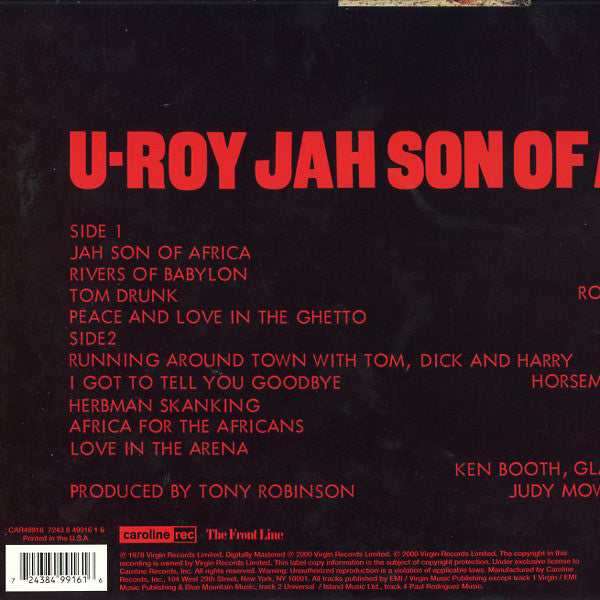Master Release: Jah Son Of Africa by U-Roy