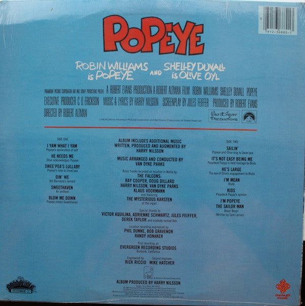 Master Release: Popeye - Original Motion Picture Soundtrack Album by Various