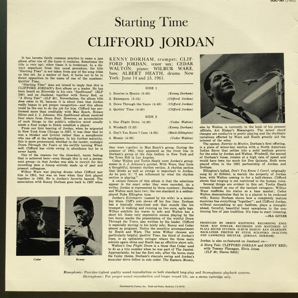 Release: Starting Time-Vinyl-US-1984-OJC-147, J-952-4193613
