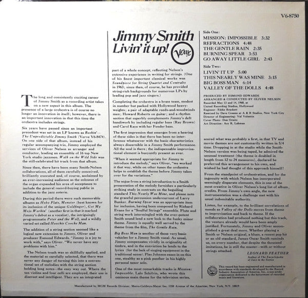 Release: Livin' It Up!-Vinyl-US-1968-V6-8750-5283245