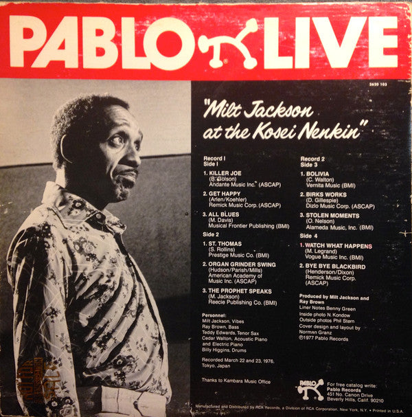 Milt Jackson At The Kosei Nenkin