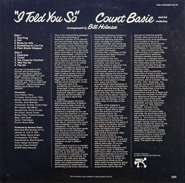 Release: I Told You So-Vinyl-Germany-1976-2310 767-3497434