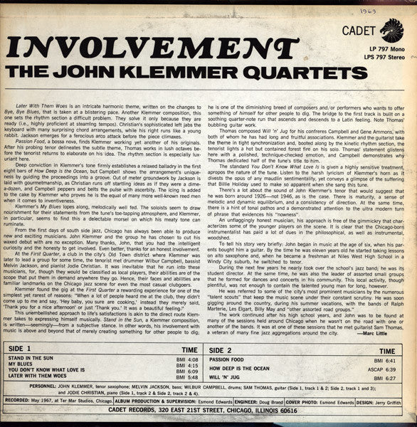 Master Release: Involvement by The John Klemmer Quartets