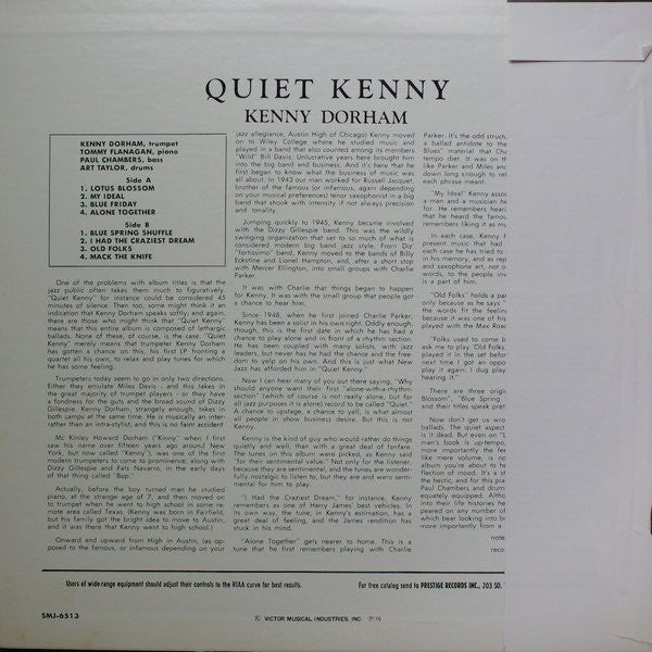 Release: Quiet Kenny-Vinyl-Japan-1976-SMJ-6513, 8225-2862817