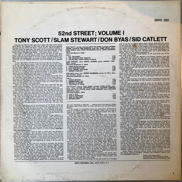 Release: 52nd Street; Volume 1-Vinyl-US-1972-ORI 203-6482909