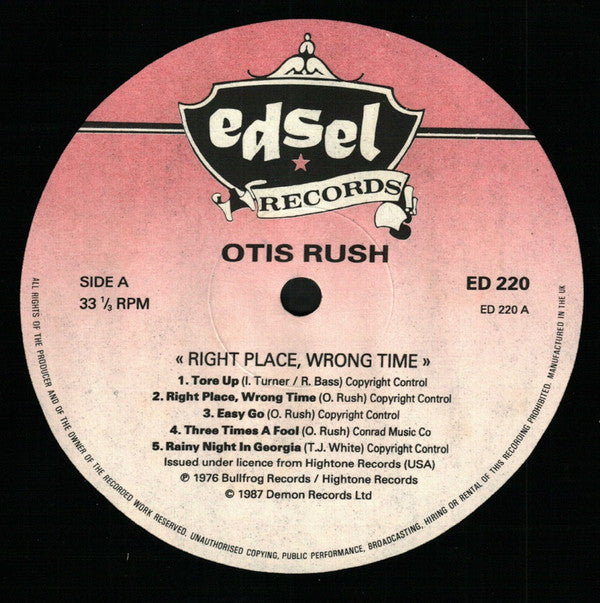 Release: Right Place, Wrong Time-Vinyl-UK-1987-ED 220-3026210