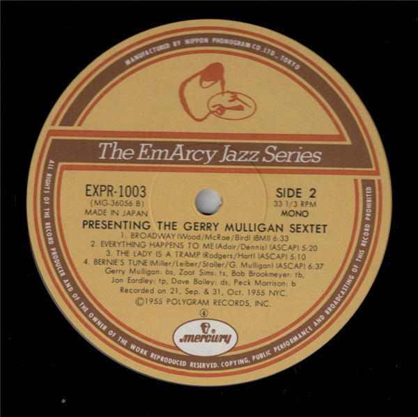 Presenting The Gerry Mulligan Sextet