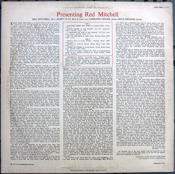 Master Release: Presenting Red Mitchell by Red Mitchell