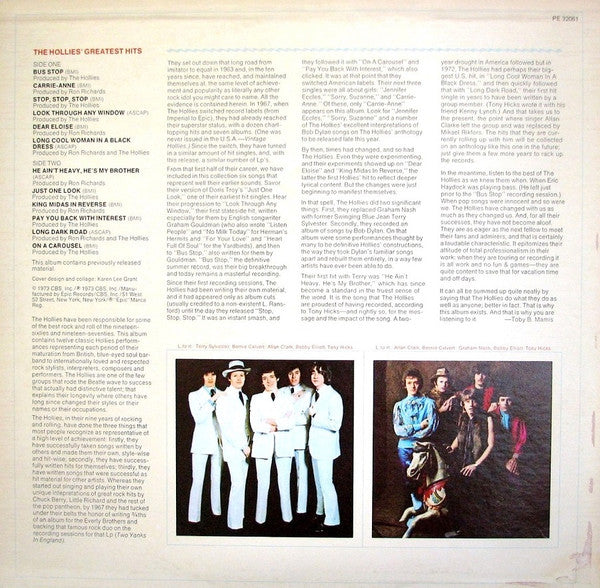 Release: The Hollies' Greatest Hits-Vinyl-US-None-PE 32061-3066909