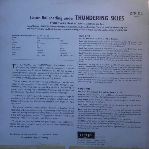 Release: Steam Railroading Under Thundering Skies-Vinyl-UK-None-ZTR 112-6690852