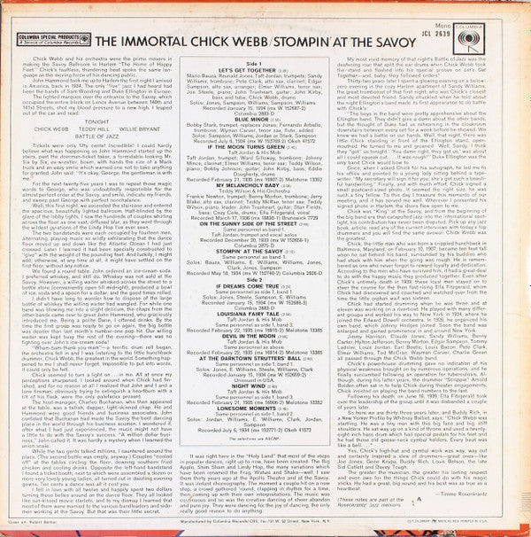 Release: The Immortal Chick Webb / Stompin' At The Savoy-Vinyl-US-None-ACL 2639, JCL 2639-5145153