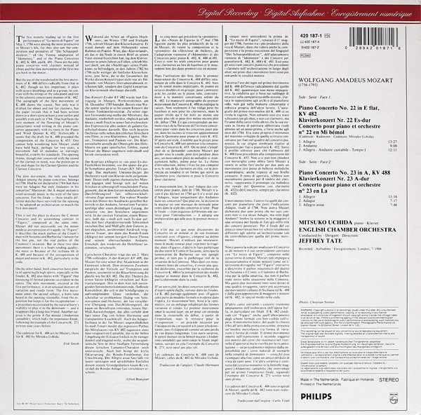 Release: Piano Concertos No.22 KV482 ∙ No.23 KV488-Vinyl-Europe-1987-420 187-1-2712436