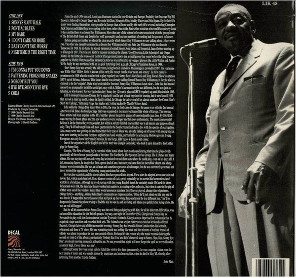 Release: The Animals With Sonny Boy Williamson-Vinyl-Europe-1988-LIK 45-8567605