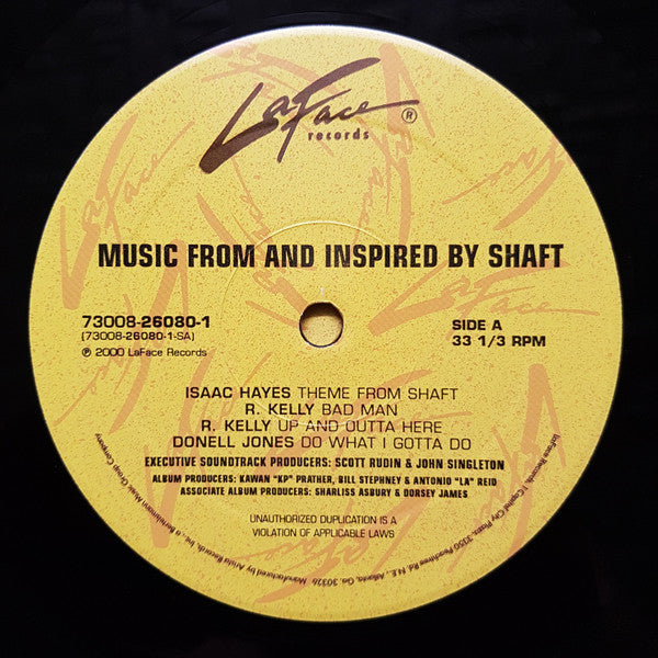Release: Music From And Inspired By Shaft-Vinyl-US-2000-73008 26080-1, 73008 26080-1 RE-1-1490951