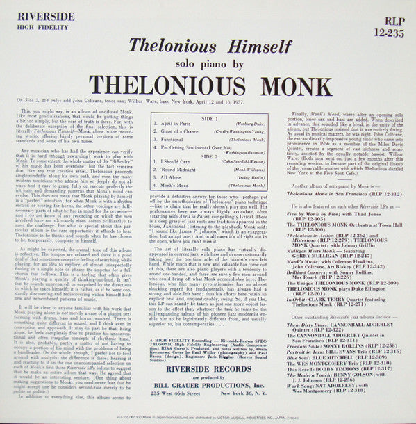 Release: Thelonious Himself-Vinyl-Japan-1984-VIJ-105-6451238