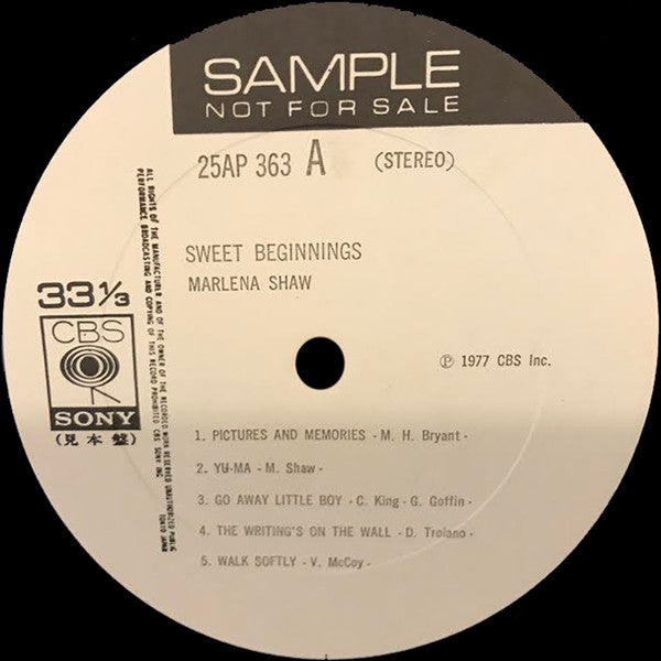 Release: Sweet Beginnings-Vinyl-Japan-1977-25AP 363-9518828