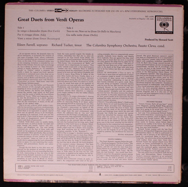 Master Release: Great Duets From Verdi Operas by Richard Tucker (2)
