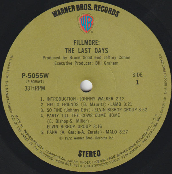 Release: Fillmore - The Last Days-Vinyl, Vinyl, Box Set-Japan-1972-P-5055-7W-8666783