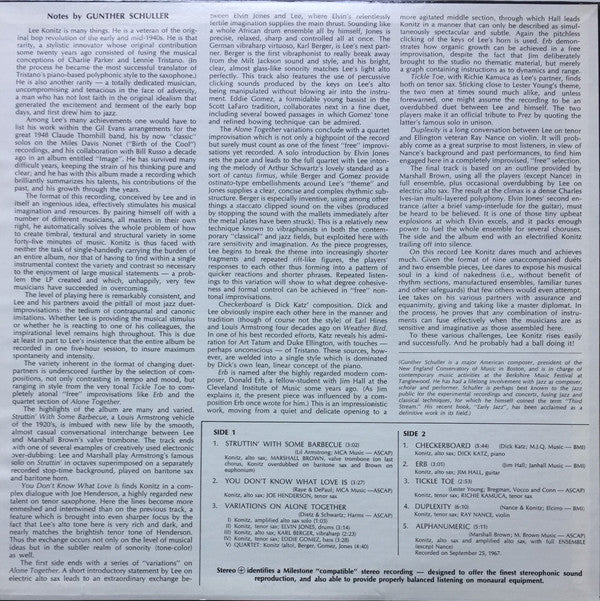 Release: The Lee Konitz Duets-Vinyl-US-None-MSP-9013-5374247