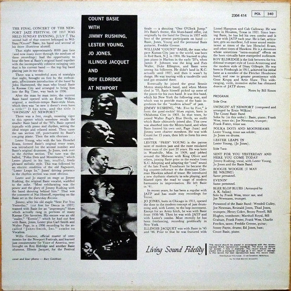 Release: Count Basie At Newport-Vinyl-France-1981-2304 414-9120566