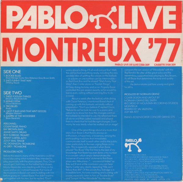 Release: Count Basie Jam (Montreux '77)-Vinyl-UK-1977-2308 209-5898981