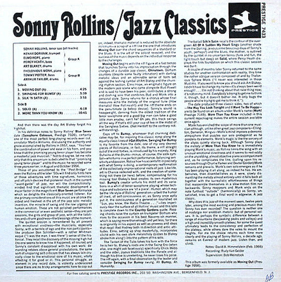 Release: Moving Out-Vinyl-US-1967-PR 7433, PRST 7433-9504005