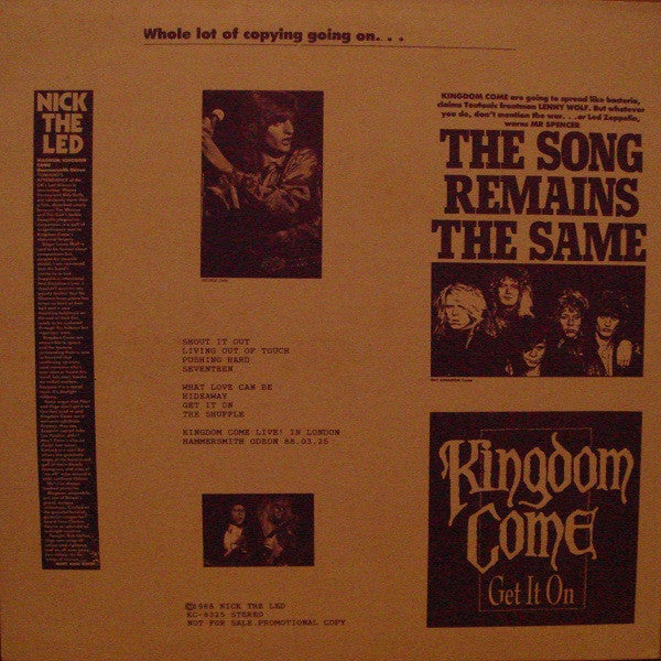 Release: The Song Remains The Same-Vinyl-Japan-1988-KC 8325-3846940