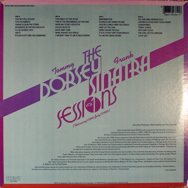 Master Release: The Dorsey / Sinatra Sessions Vol. 1 (February 1, 1940 - July 17, 1940) by Tommy Dorsey